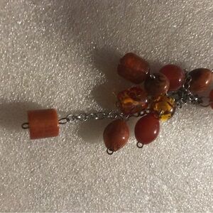Handmade Amber Bead Cluster Pendant Necklace